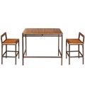 3 Pieces Patio Rattan Wicker Bar Dining Furniture Set - Gallery View 12 of 12