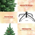 6.5 Feet Pre-lit Hinged Christmas Tree with LED Lights - Gallery View 12 of 12