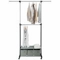 2-Rod Adjustable Garment Rack with Shelf and Storage Boxes - Gallery View 9 of 12