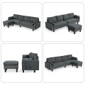 Reversible Sectional Sofa Couch L-Shaped Sofa Couch with Ottoman - Gallery View 24 of 36