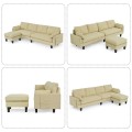 Reversible Sectional Sofa Couch L-Shaped Sofa Couch with Ottoman - Gallery View 12 of 36