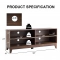 58 Inch Modern Media Center Wood TV Stand with 4 Open Storage Shelves - Gallery View 4 of 35