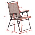 Set of 2 Patio Folding Sling Back Camping Deck Chairs - Gallery View 15 of 44