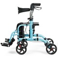 2-in-1 Adjustable Folding Handle Rollator Walker with Storage Space - Gallery View 31 of 35