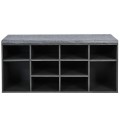 10-Cube Organizer Shoe Storage Bench with Cushion for Entryway - Gallery View 23 of 49