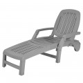 Adjustable Patio Sun Lounger with Weather Resistant Wheels - Gallery View 48 of 57