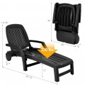 Adjustable Patio Sun Lounger with Weather Resistant Wheels - Gallery View 15 of 57