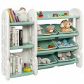 Kids Toy Storage Organizer with Bins and Multi-Layer Shelf for Bedroom Playroom - Gallery View 8 of 22