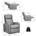 Recliner Massage Wingback Single Chair with Side Pocket - Gallery View 5 of 36