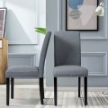 Set of 2 Fabric Upholstered Dining Chairs with Nailhead - Gallery View 31 of 58