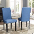 Set of 2 Fabric Upholstered Dining Chairs with Nailhead - Gallery View 19 of 58