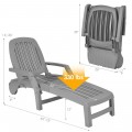 Adjustable Patio Sun Lounger with Weather Resistant Wheels - Gallery View 49 of 57