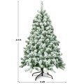 4.5 Feet Snow Flocked Artificial Christmas Tree with 400 Tips - Gallery View 4 of 10