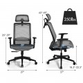 18 Inch to 22.5 Inch Height Adjustable Ergonomic High Back Mesh Office Chair Recliner Task Chair with Hanger - Gallery View 16 of 24