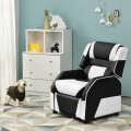 Kids Youth PU Leather Gaming Sofa Recliner with Headrest and Footrest - Gallery View 53 of 65