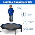47 Inch Folding Trampoline with Safety Pad of Kids and Adults for Fitness Exercise - Gallery View 17 of 27
