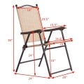 Set of 2 Patio Folding Sling Back Camping Deck Chairs - Gallery View 37 of 44