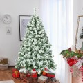4.5 Feet Snow Flocked Artificial Christmas Tree with 400 Tips - Gallery View 1 of 10