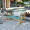2-Person Acacia Wood Yard Bench for Balcony and Patio