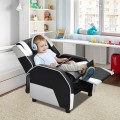 Kids Youth PU Leather Gaming Sofa Recliner with Headrest and Footrest - Gallery View 41 of 65