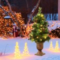 3/4/5 Feet LED Christmas Tree with Red Berries Pine Cones - Gallery View 22 of 29