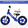 12 Inch Kids Balance No-Pedal Ride Pre Learn Bike with Adjustable Seat - Gallery View 21 of 35