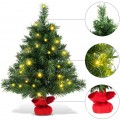 2 Feet Tabletop Fir Artifical Christmas Tree with LED Lights