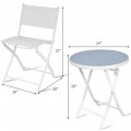 3 Pieces Patio Folding Bistro Set for Balcony or Outdoor Space - Gallery View 29 of 40