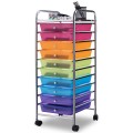 Rolling Storage Cart Organizer with 10 Compartments and 4 Universal Casters - Gallery View 16 of 66
