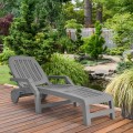 Adjustable Patio Sun Lounger with Weather Resistant Wheels - Gallery View 53 of 57