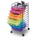 Rolling Storage Cart Organizer with 10 Compartments and 4 Universal Casters - Gallery View 14 of 66