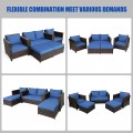 5 Pieces Patio Cushioned Rattan Furniture Set - Gallery View 27 of 71