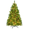 4.5 Feet Pre-lit Hinged Christmas Tree with 300 LED Lights
