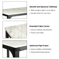 3 Pieces Dining Table Set with Faux Marble Tabletop and 2 Chairs Ideal for Small Space - Gallery View 23 of 34