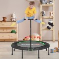 47" Folding Trampoline Fitness Exercise Rebound with Handle for Adults and Kids
