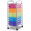 Rolling Storage Cart Organizer with 10 Compartments and 4 Universal Casters - Gallery View 15 of 66