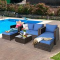 5 Pieces Patio Cushioned Rattan Furniture Set - Gallery View 28 of 71
