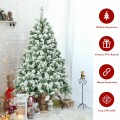 4.5 Feet Snow Flocked Artificial Christmas Tree with 400 Tips - Gallery View 2 of 10