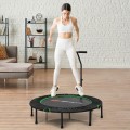 47" Folding Trampoline Fitness Exercise Rebound with Handle for Adults and Kids
