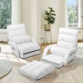 Folding Lazy Floor Chair Sofa with Armrests and Pillow - Gallery View 31 of 40