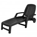 Adjustable Patio Sun Lounger with Weather Resistant Wheels - Gallery View 14 of 57