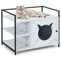 Enclosure Hidden Litter Furniture Cabinet with 2-Tier Storage Shelf - Gallery View 3 of 21