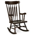 Solid Wood Porch Glossy Finish Rocking Chair