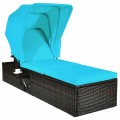 Outdoor Chaise Lounge Chair with Folding Canopy - Gallery View 15 of 24