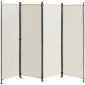 4-Panel Room Divider Folding Privacy Screen with Adjustable Foot Pads - Gallery View 25 of 34