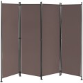 4-Panel Room Divider Folding Privacy Screen with Adjustable Foot Pads - Gallery View 14 of 34