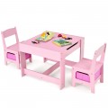 Kids Table Chairs Set With Storage Boxes Blackboard Whiteboard Drawing - Gallery View 26 of 35
