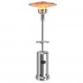 48,000 BTU Standing Outdoor Heater Propane LP Gas Steel with Table and Wheels - Gallery View 33 of 40