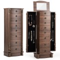 7 Drawers Retro Standing Wood Jewelry Cabinet - Gallery View 3 of 10