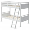 Twin Over Twin Bunk Bed with Ladder and Guard Rail - Gallery View 2 of 13